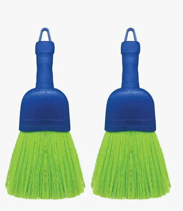 Main image of Whisk Broom, Hand Brush, 2 Pack, Durable Bristles, Whisks Away Dirt & Debris, Compact, Hang Hole for Easy Storage, Indoor/Outdoor