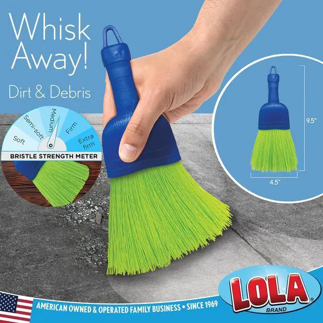 Alt view image 2 of 7 - Whisk Broom, Hand Brush, 2 Pack, Durable Bristles, Whisks Away Dirt & Debris, Compact, Hang Hole for Easy Storage, Indoor/Outdoor