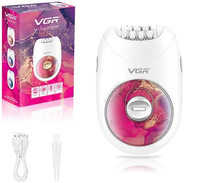 Main image of 706 Professional Epilator for Women, Portable Cordless Enhanced Hair Removal Device, Gentle Operation Silent Design, 18 Tweezer System, Rechargeable Full-Body Epilator for Legs/Underarm/Back(Red)
