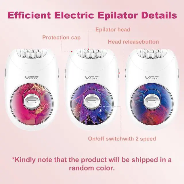 Alt view image 2 of 7 - 706 Professional Epilator for Women, Portable Cordless Enhanced Hair Removal Device, Gentle Operation Silent Design, 18 Tweezer System, Rechargeable Full-Body Epilator for Legs/Underarm/Back(Red)