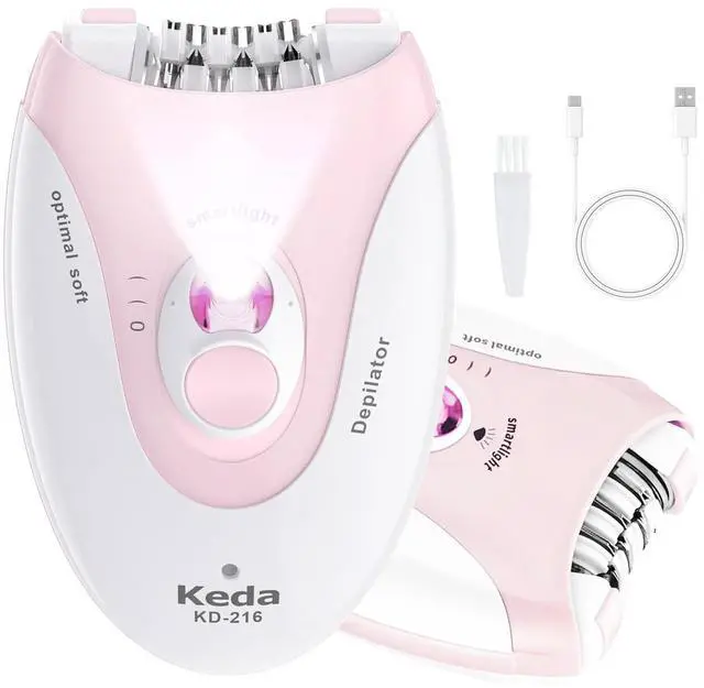 Main image of Epilator for Women, 2 Speeds Facial Hair Removal Device with LED Light, 36 Tweezers & Massage Pad, Rechargeable Epilator Hair Removal for Armpit, Arm, Leg, Bikini, Face, Body