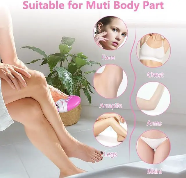 Alt view image 4 of 7 - Epilator for Women, Smooth Glide Epilator Facial Hair Remover for Women with 2 Speed & LED Light, Electric Facial Hair Removal Suitable for Face, Bikini Areas, Underarms, Arms, Legs