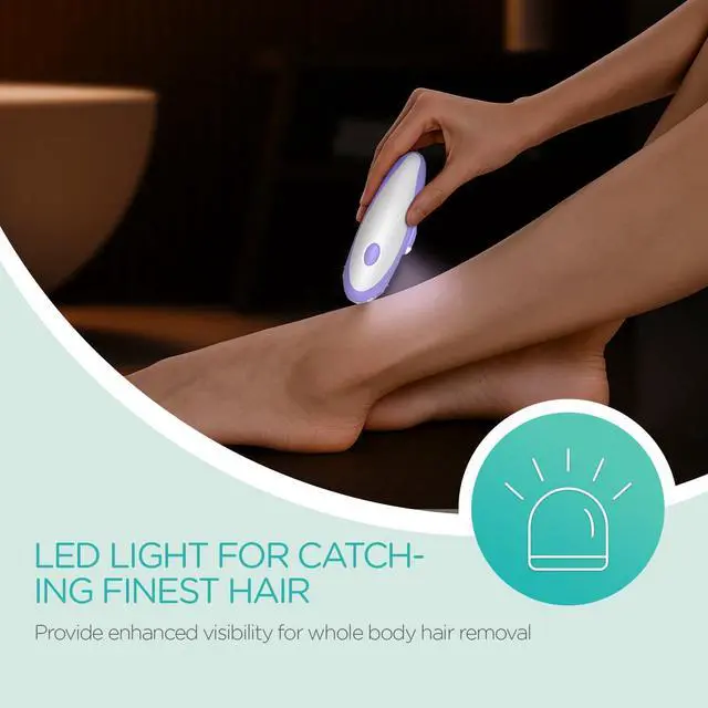 Alt view image 4 of 7 - Epilators Hair Removal for Women with 21 Tweezers & LED Light, 2 Speeds Cordless Epilator for Women, Electric Hair Removal Epilators Rechargeable for Arms & Legs HR110 (Purple)