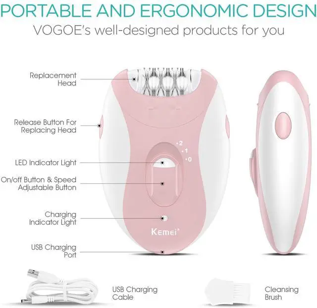 Alt view image 2 of 6 - Epilator for Women, Smooth Glide Epilator for Women Face with 2 Speeds, Glabrouse Skin Epilator Face Trimmer Device, Facial Hair Removal for Face Legs Arms Armpit Bikini