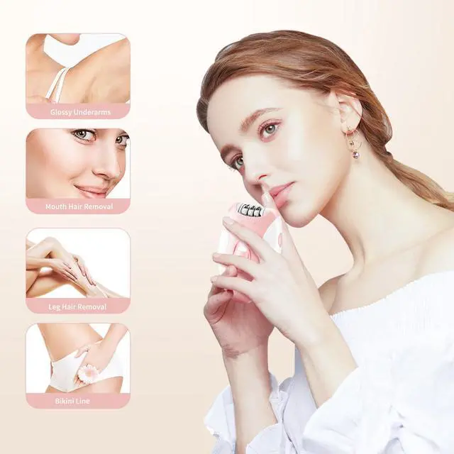 Alt view image 4 of 7 - Epilators Hair Removal for Women, Face Epilator for Women, Cordless Facial Epilator with 2 Speeds, Smooth Glide Hair Removal Device with 32 Tweezers for Lady Face Bikini Arms Legs