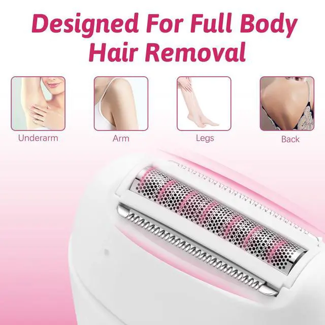 Alt view image 2 of 7 - 739 Epilator for Women 3 in 1 Cordless Hair Removal Device USB Rechargeable Electric Epilator with LED Light 2 Speeds Waterproof Shaver and Epilator for Legs Arms Underarms Bikini
