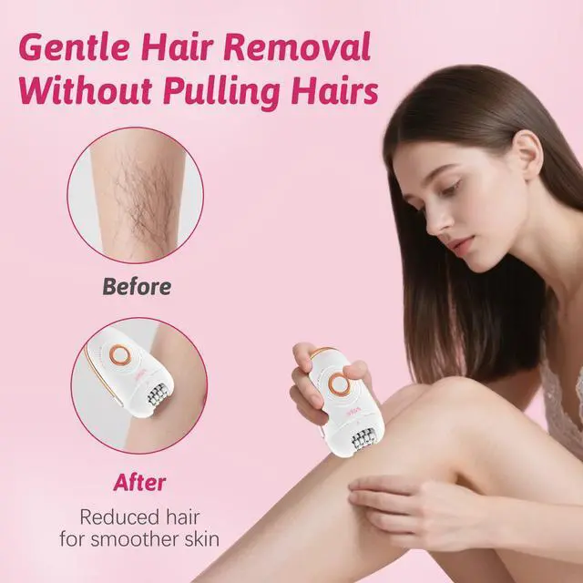 Alt view image 7 of 7 - 739 Epilator for Women 3 in 1 Cordless Hair Removal Device USB Rechargeable Electric Epilator with LED Light 2 Speeds Waterproof Shaver and Epilator for Legs Arms Underarms Bikini