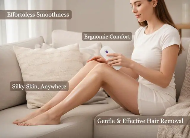 Alt view image 4 of 7 - Women Laser Rechargeable Epilator Remover Smooth Touch Hair Removal Instant Pain Free Razor Sensor- Light Technology Hair Remove (Color : White Medium Packing Box-A)