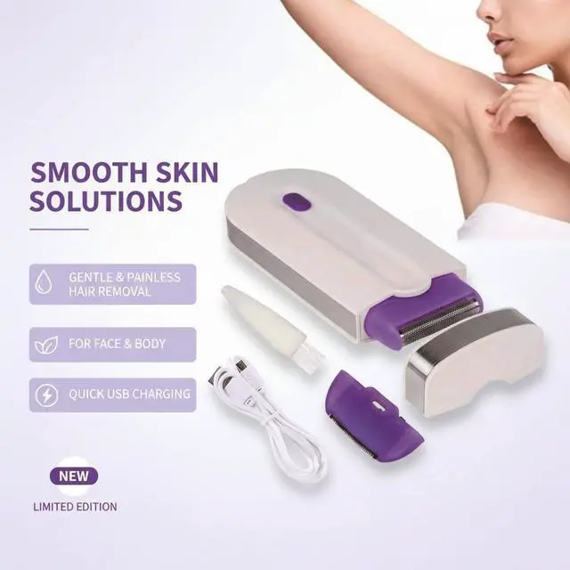 Alt view image 6 of 7 - Women Laser Rechargeable Epilator Remover Smooth Touch Hair Removal Instant Pain Free Razor Sensor- Light Technology Hair Remove (Color : White Medium Packing Box-A)