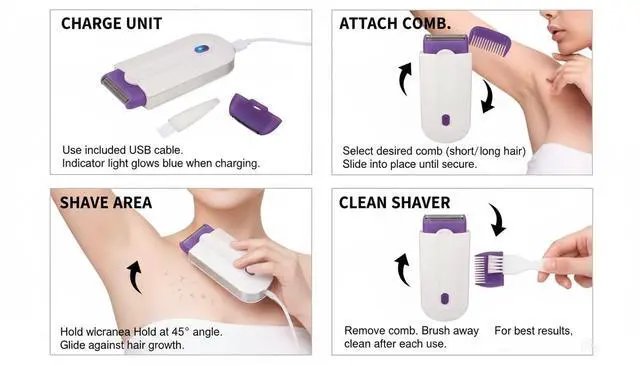 Alt view image 3 of 7 - Women Laser Rechargeable Epilator Remover Smooth Touch Hair Removal Instant Pain Free Razor Sensor- Light Technology Hair Remove (Color : White Medium Packing Box-A)