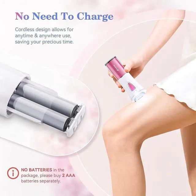 Alt view image 4 of 7 - Mini Epilator, Facial Hair Remover for Women, Full Body Smooth Glide Epilator, Portable Electric Lady Shaver for Face, Armpits, Arms, Bikini, and Legs, with 9-Tweezers with LED for Precision