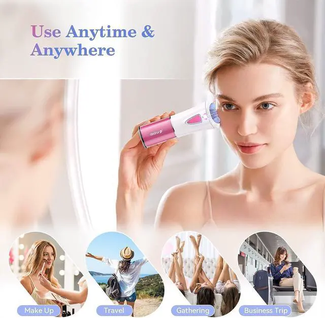 Alt view image 7 of 7 - Mini Epilator, Facial Hair Remover for Women, Full Body Smooth Glide Epilator, Portable Electric Lady Shaver for Face, Armpits, Arms, Bikini, and Legs, with 9-Tweezers with LED for Precision
