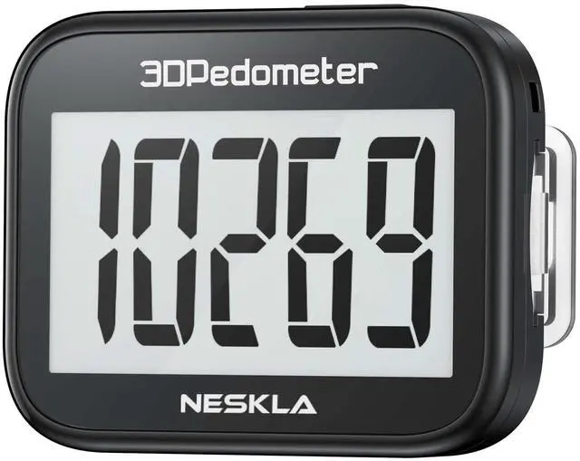 Main image of 3D Pedometer, Simple Step Counter with Large LCD Display for Walking