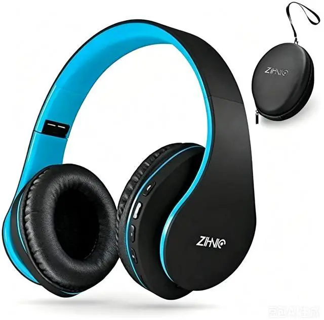 Main image of Bluetooth Headphones Over-Ear, Black/Blue