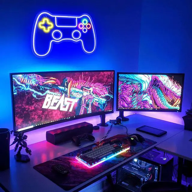 Alt view image 2 of 7 - Gamer Neon Sign, Game Controller LED Sign for Gaming Room Decor - Game Neon Sign for Teen Boy Room Decor - Best Gamer Gifts for Boys, Kids