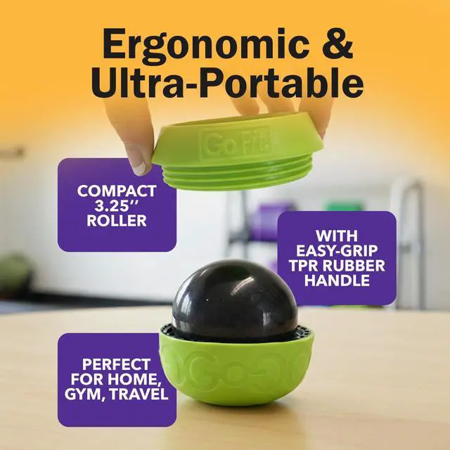 Alt view image 5 of 7 - GoBall Trigger Point Massage Ball, 3.25 Inch Firm Therapy Ball for Muscle Tension Relief, Self-Massage Tool for Back, Shoulders, Legs and Glutes, Portable Deep Tissue Roller Ball