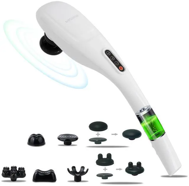 Main image of Handheld Back Massager | Deep Tissue Percussion Massage for Back, Neck, Shoulders, Waist and Legs (Cordless Off-White)