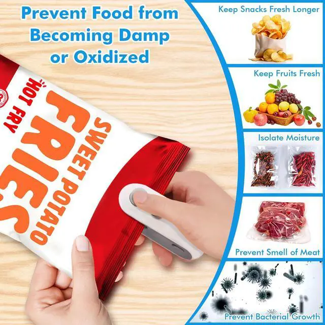 Alt view image 5 of 7 - Mini Bag Sealer -2 in 1 Mini Bag sealer with Cutter and Magnet,Chip Bag Sealer,Portable Bag Resealer Handheld for Plastic Bags Food Storage Snacks Freshness