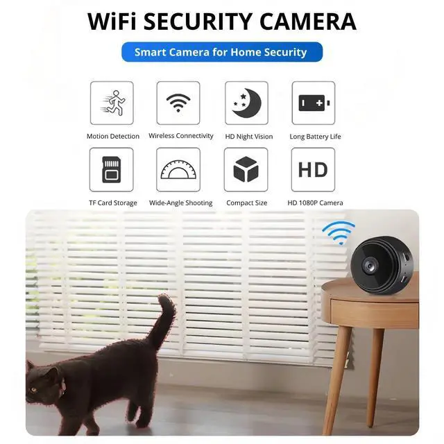 Alt view image 2 of 7 - Intelligent NightIP Camera for Home, Wide Angle Lens, Mobile Phone Remote Control, Easy to Use, Support Small Memory Card, ABS Material