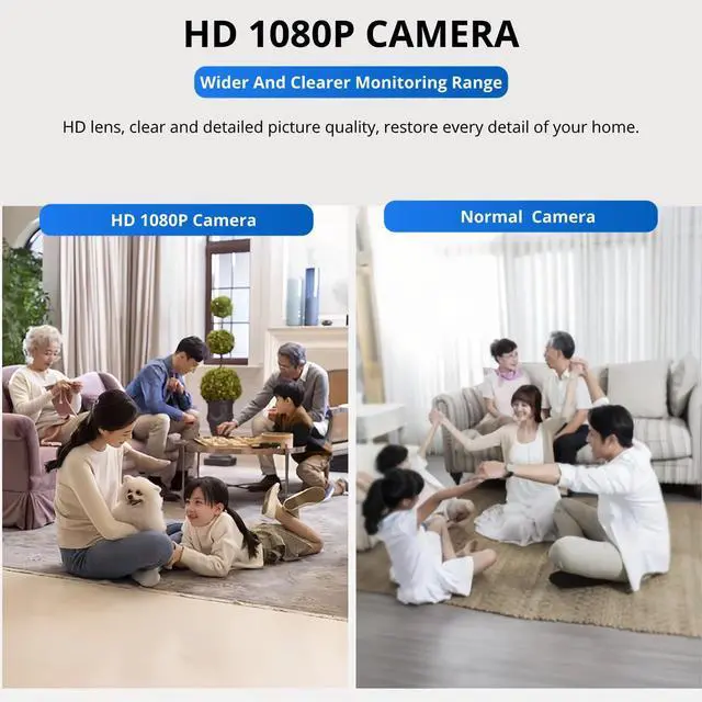 Alt view image 3 of 7 - Intelligent NightIP Camera for Home, Wide Angle Lens, Mobile Phone Remote Control, Easy to Use, Support Small Memory Card, ABS Material