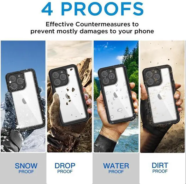 Alt view image 2 of 7 - Waterproof Case for iPhone 15 Pro Max(6.7") Snowproof,Dustproof and Shockproof, IP68 Certified Full Body Protection Fully Sealed Underwater Cover for iPhone 15 Pro Max 6.7"_3