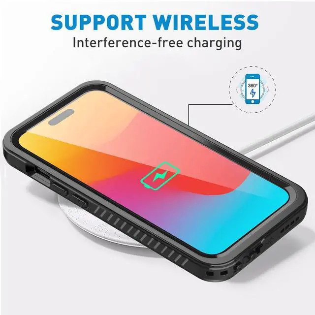 Alt view image 7 of 7 - Waterproof Case for iPhone 15 Pro Max(6.7") Snowproof,Dustproof and Shockproof, IP68 Certified Full Body Protection Fully Sealed Underwater Cover for iPhone 15 Pro Max 6.7"_3