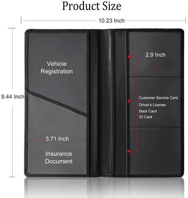 Alt view image 2 of 4 - Car Registration and Insurance Holder with Magnetic Shut Compatible With Chevy Camaro SS Vehicle Glove Box Car Organizer Auto Comparment Accessories Case for Essential Document, Driver License, Cards