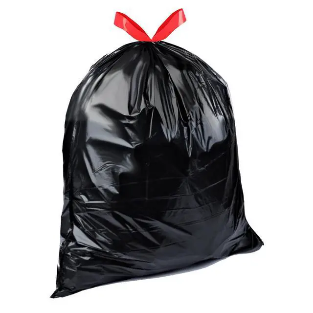 Alt view image 2 of 5 - 39 Gallon Lawn & Leaf Heavy Duty Drawstring Trash Bags, 20% Post Consumer Recycled, 40 Count, Black