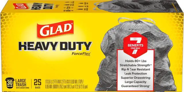 Main image of ForceFlex Heavy Duty Large Trash Bags, Hold 80+ lb, 30 Gal, 25 Ct (Package May Vary)
