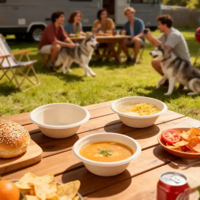Alt view image 6 of 7 - W&Y 12 oz Paper Bowls, 100-Count Disposable Compostable Bowls, Microwave Safe & Heavy Duty, Biodegradable Sugarcane Fiber Bowl for Hot Soup, Salad, Snacks, and Party Use