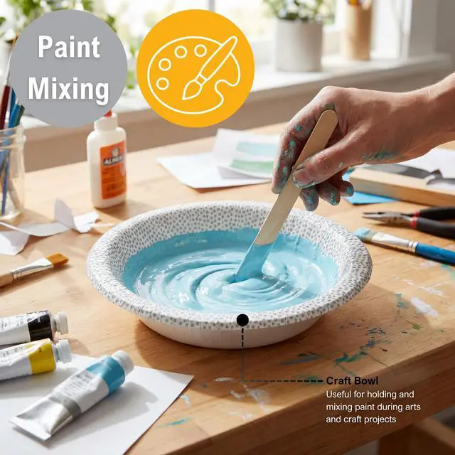 Alt view image 7 of 7 - Disposable Paper Bowls 20 oz, Pack of 40 Bowls, Flecked Collection Heavy Duty Serving Bowls, Oil & Water Resistant, Microwave Safe Disposable Bowls