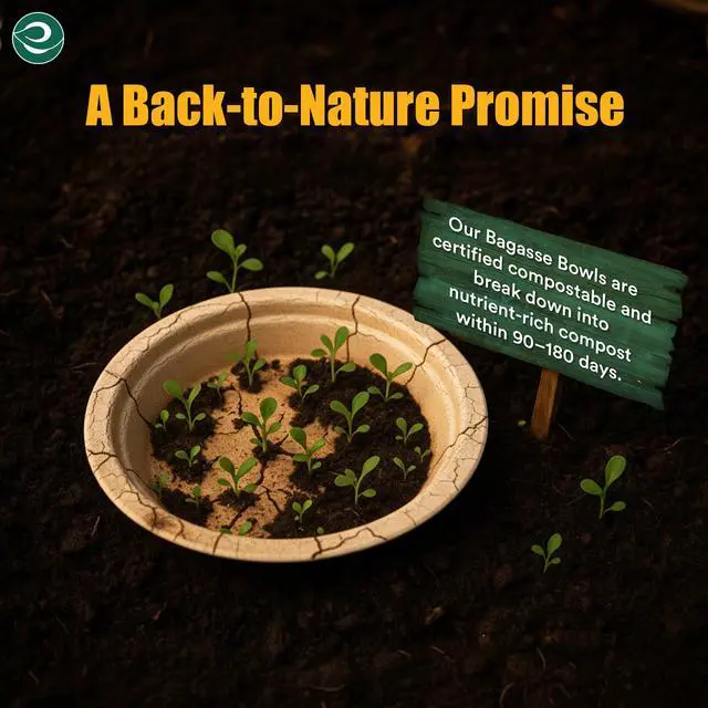 Alt view image 6 of 7 - Disposable Paper Bowls 12 oz, 50 Pack Compostable Sugarcane Bagasse Bowls, Heavy Duty & Microwave Safe, Biodegradable Large Bowls For Serving Soup, Salad, Snacks Natural Brown