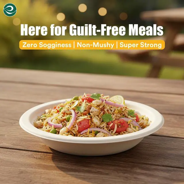 Alt view image 7 of 7 - Disposable Paper Bowls 16 oz, 50 Pack Biodegradable Compostable Sugarcane Bagasse Bowls, Heavy Duty & Microwave Safe, Large Bowls for Serving Soup, Noodles, Pasta, Salad Natural Brown