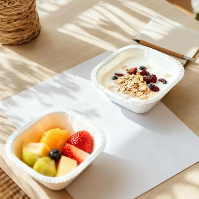 Alt view image 7 of 7 - 30 Pack 16 Oz Paper Bowls, Disposable Soup Bowl, Square Food containers Party Supplies Treat Bowls, Disposable Bowls Bulk For Snacks, Dessert, Breakfast, Lunch And Dinner Meals (White)