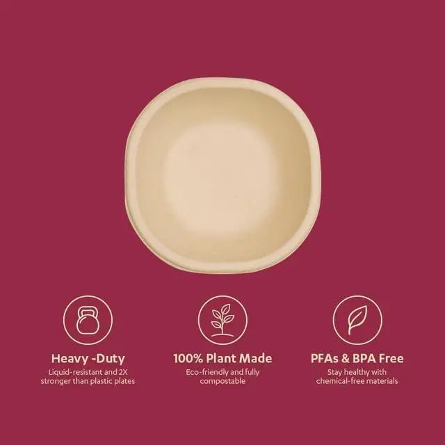 Alt view image 4 of 7 - 125 Pack 6 oz Compostable Bowls, Heavy Duty Bagasse Disposable Dessert Bowls, PFAS Free BPA Free Leakproof Small Bowls for Ice Cream, Sauce, Snacks, Parties & Catering