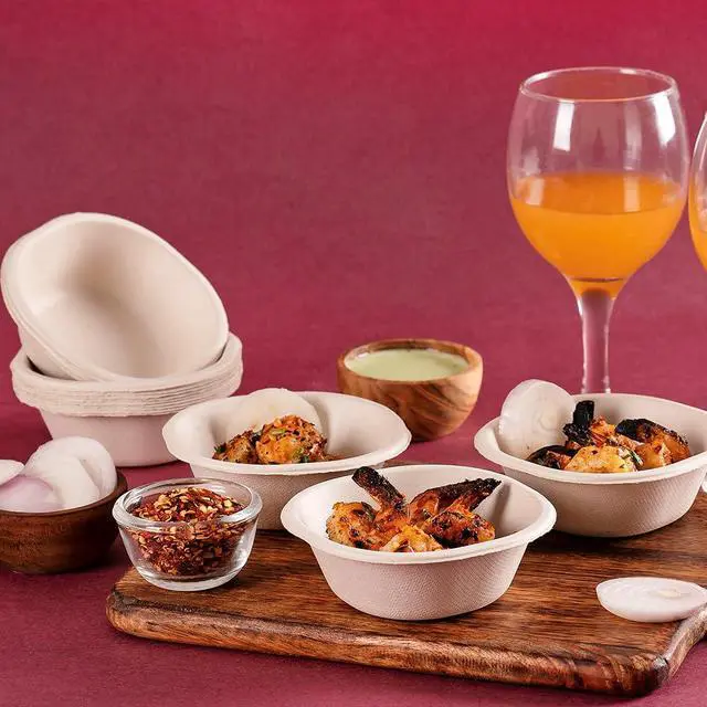 Alt view image 7 of 7 - 125 Pack 6 oz Compostable Bowls, Heavy Duty Bagasse Disposable Dessert Bowls, PFAS Free BPA Free Leakproof Small Bowls for Ice Cream, Sauce, Snacks, Parties & Catering