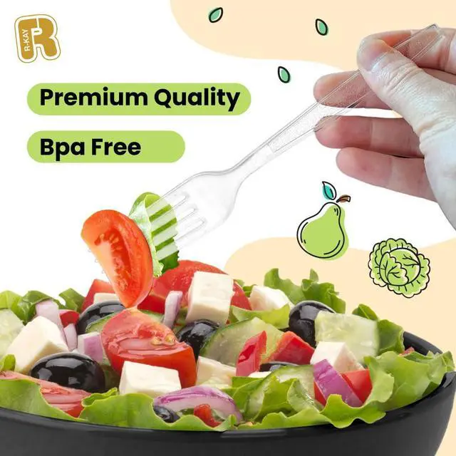 Alt view image 4 of 7 - 200 Count Plastic Silverware Heavy Duty - Clear Plastic Forks And Spoons Set - BPA Free Plastic Utensils Set - Heat Resistance Cutlery For All Occasions