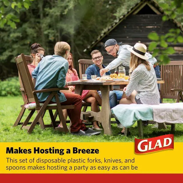 Alt view image 5 of 6 - Clear Disposable Cutlery Set with Heavy Duty Plastic Forks, Knives, and Spoons, Reusable Dishwasher Safe Plastic Utensils for Parties and Everyday Use, 120 Count