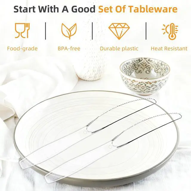 Alt view image 2 of 7 - 180 Count Extra Plastic Knives Heavy Duty 7.5" Disposable Clear Plastic Knives Bulk, Heat Resistant & BPA-Free, Plastic Cutlery Set for Party, Events and Daily Use