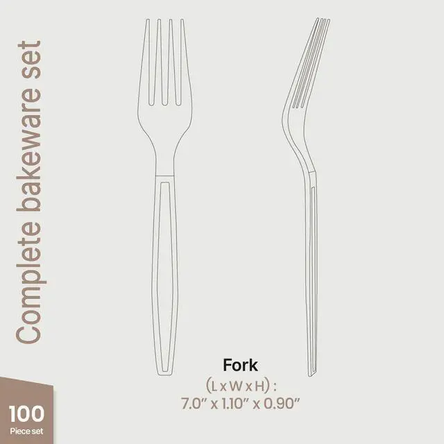 Alt view image 4 of 7 - Disposable Cutlery Set 100 Pieces Forks, Heavy Duty Plastic Silverware, BPA-Free Food-Grade Materials, Heat-Resistant, Reusable Utensils for Parties, Catering, BBQs, and Everyday Use, Clear