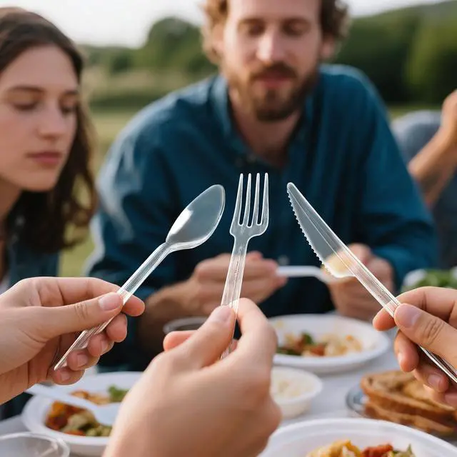 Alt view image 7 of 7 - 350 Count Heavy Duty Disposable Silverware, BPA-Free Plastic Cutlery Set - 200 Forks, 100 Spoons, 50 Knives for Parties, Weddings, Catering & Daily Use