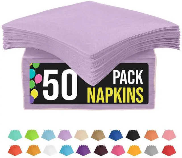 Main image of Lavender Napkins Disposable Everyday 50 Pcs 2 Ply Lavender Dinner Napkins Paper Everyday For Parties & Party Supplies