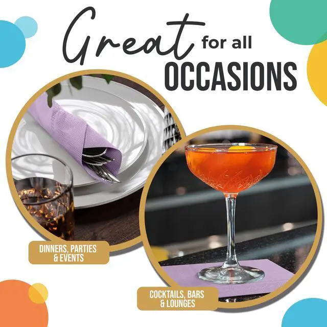 Alt view image 5 of 7 - Lavender Napkins Disposable Everyday 50 Pcs 2 Ply Lavender Dinner Napkins Paper Everyday For Parties & Party Supplies