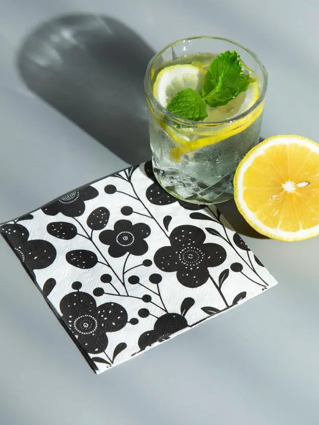 Alt view image 2 of 7 - 20 Count Designer Cocktail Napkins, 3-Ply Disposable Paper Napkins (80, Midnight Bloom, 5" x 5",Cocktail Size)