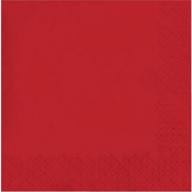 Main image of Touch of Color 2-Ply Paper Lunch Napkins, 50-Count, Classic Red