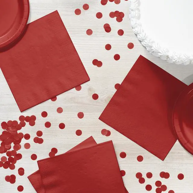 Alt view image 4 of 5 - Touch of Color 2-Ply Paper Lunch Napkins, 50-Count, Classic Red