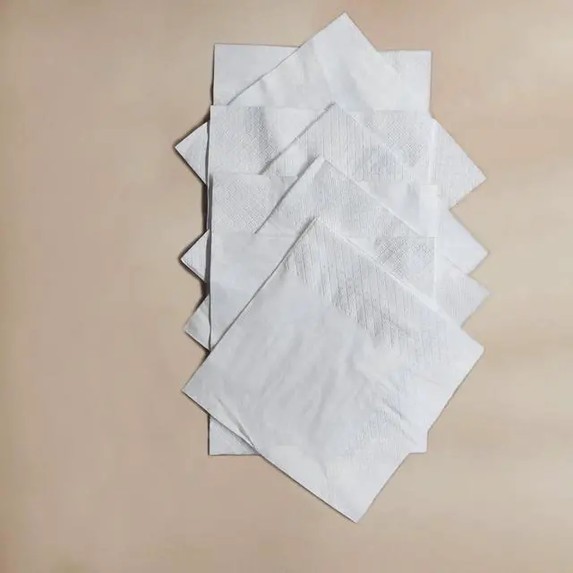 Alt view image 5 of 5 - 200 Count Napkins 2 Ply Plain White Beverage Napkins Disposable Four Fold Cocktails Paper Napkins 4.9" X 4.9" folded for Party and Every Day Use