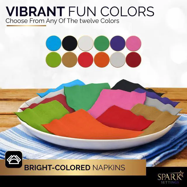 Alt view image 2 of 7 - Big Party Pack 40 Count White Dinner Napkins Tableware- Ideal for Wedding, Party, Birthday, Dinner, Lunch, Cocktails. (7 x 7)
