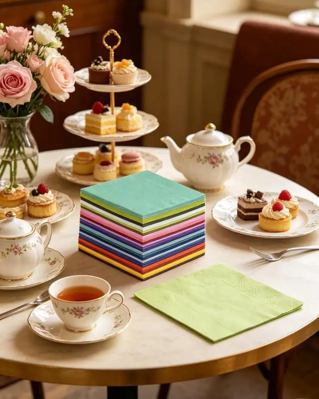 Alt view image 6 of 7 - 24 Colors Cocktail Napkins 5 * 5inch Disposable Beverage Napkin Paper for Cocktail, Wedding, Dinner, Birthday Party Dessert Wine Paper Napkins 120 Count
