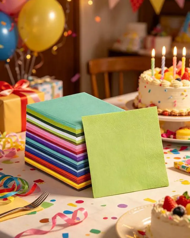 Alt view image 7 of 7 - 24 Colors Cocktail Napkins 5 * 5inch Disposable Beverage Napkin Paper for Cocktail, Wedding, Dinner, Birthday Party Dessert Wine Paper Napkins 120 Count